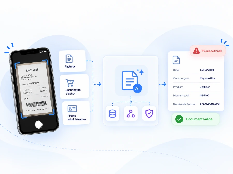 Interface d'extraction de données de justificatifs pour Take Off