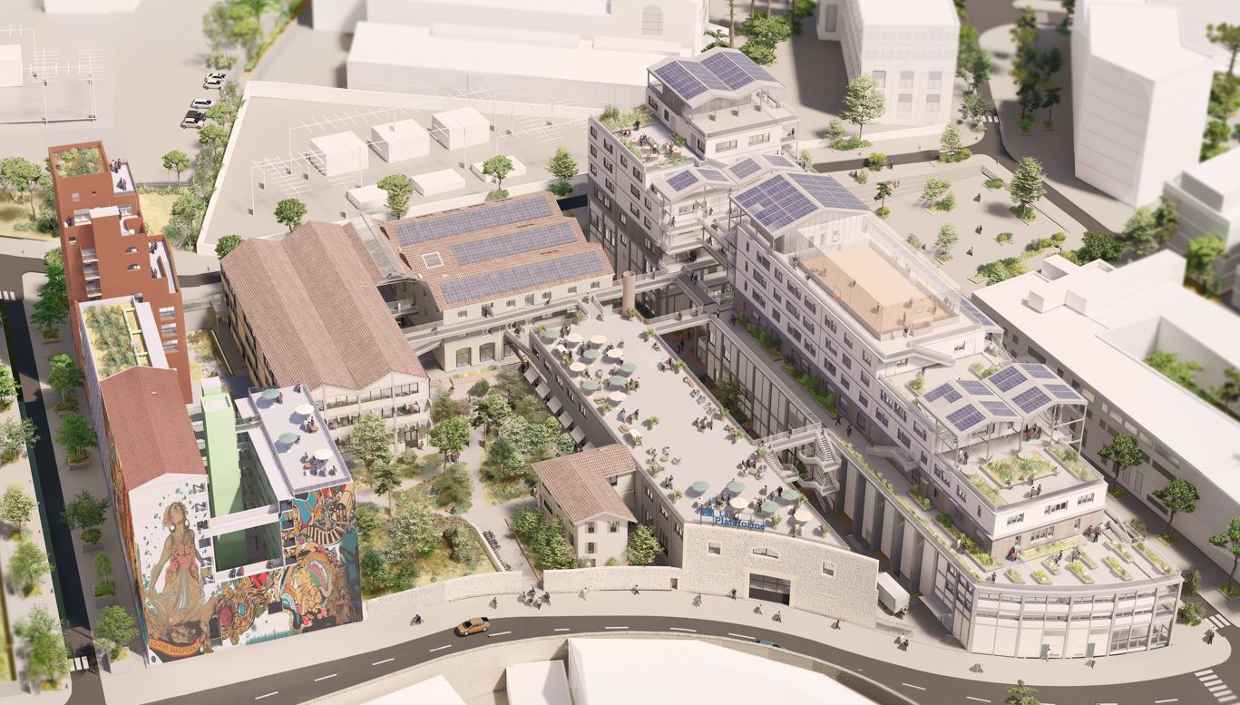 Vue aérienne du campus La Plateforme_ à Marseille