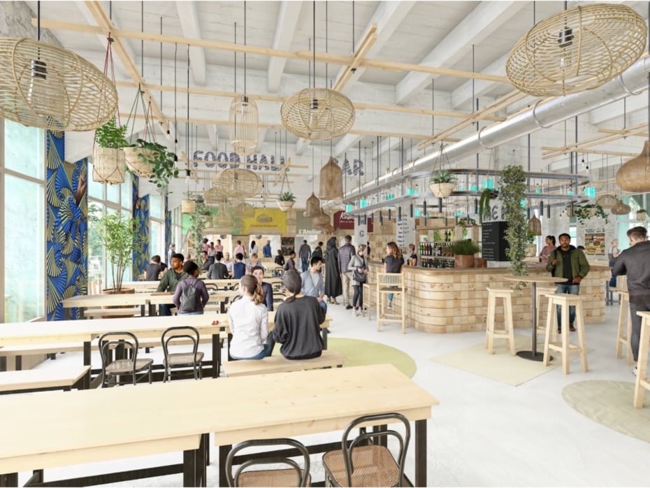 Food hall, bar et espaces de restauration du campus La Plateforme_ à Marseille